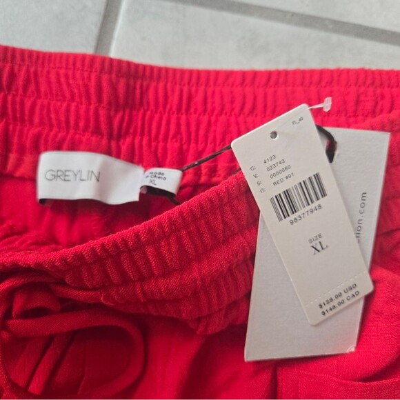 Greylin Gloria Vibrant Red Wide Leg Pant Size Xl Nwt - Picture 3 of 4